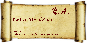 Modla Alfréda névjegykártya